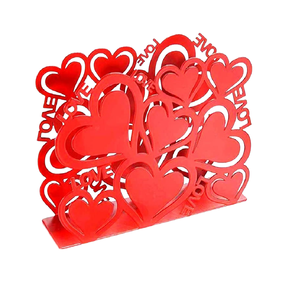 Porte-serviettes en métal rouge moderne au design chic, parfait pour la vaisselle de cuisine et les fournitures de restaurant. - Product Image 1