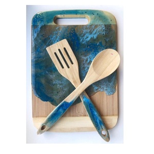 Cuillère et planche à découper en résine en bois pour la vente en gros Cuillère en résine en bois Meilleure vente Cuillère à couverts en bois et résine - Product Image 4