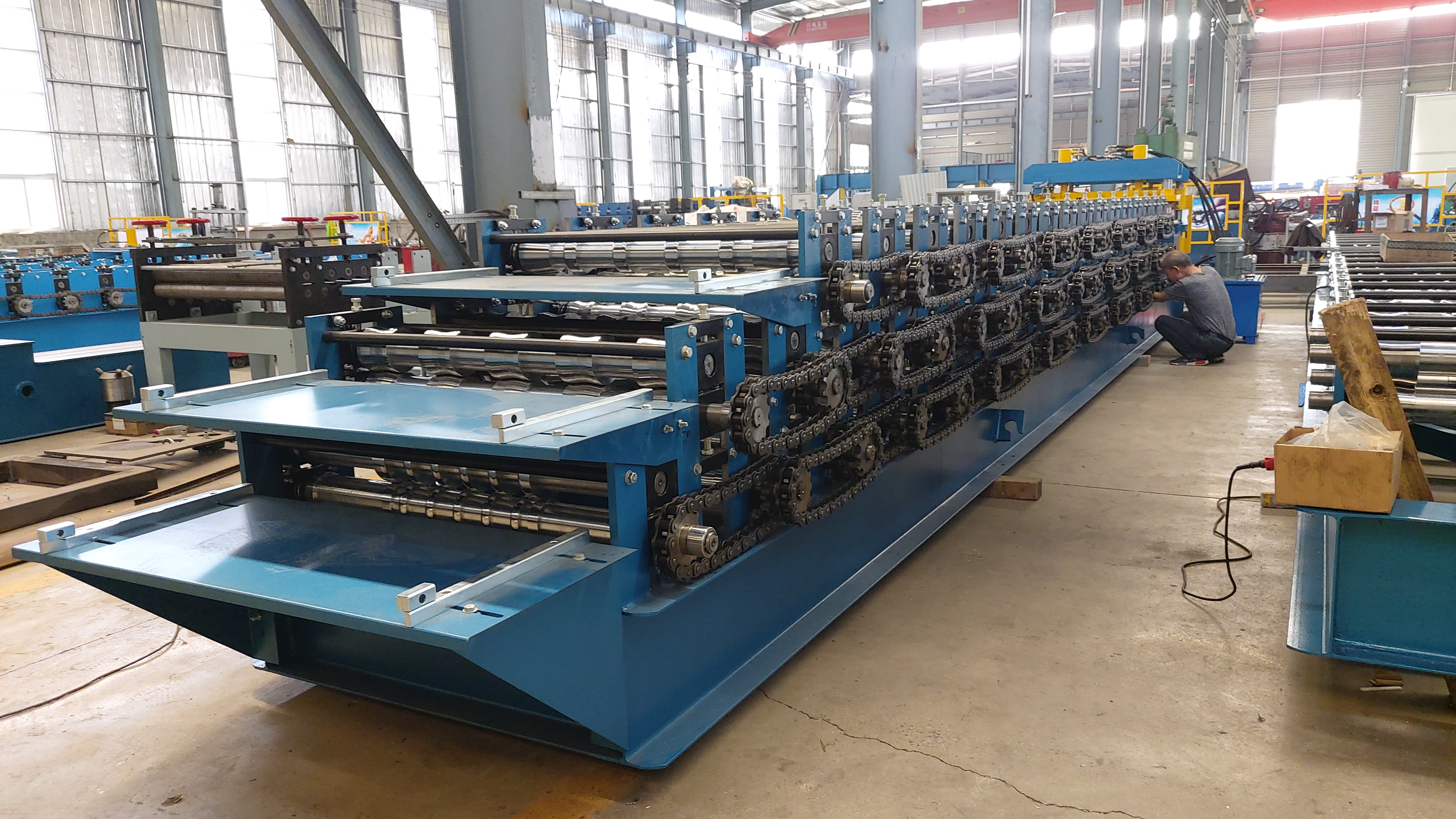 Roll Forming IBR Corrugated Glazed Tile Three Layer Roofing Sheet Making Machine
