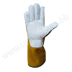 Guantes de soldadura TIG de cuero de vaca de primera calidad, resistentes, hechos a medida, muy vendidos. - Product Image 5