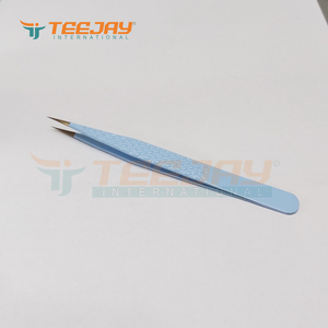 Nuevo mar azul polvo recto recubierto de extensión de pestañas pinzas de agarre belleza herramientas de maquillaje pestañas de mano probado - Product Image 2