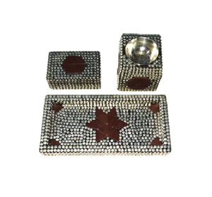 Arabic Mubkhar Wood Bakhoor Tray Set <b>Home</b> Decoration Incense Burner & Aromatherapy Diffuser for Religious Use & Ramadan <b>Gift</b> - Product Image 2