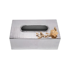 Porte-mouchoirs en métal à motif de feuilles pour la décoration de table basse, boîte à mouchoirs à prix abordable - Product Image 5