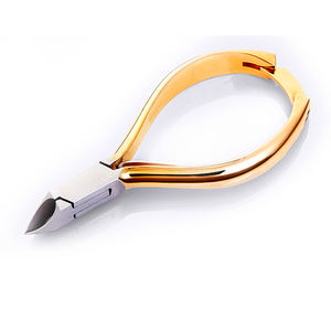 Pince à cuticules pour Nail Art Poignée ergonomique à ressort unique plaquée or Conception durable Pédicure Manucure Coupe-cuticules pour ongles - Product Image 1