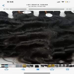 Exportations de pluie 100% cuticule vierge brute alignée double étiré pré-collé 100g couleur naturelle droite 6D Extension de cheveux indiens nouveau - Product Image 2