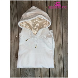 Sudadera con capucha de algodón y satén para hombre y mujer, ropa para Parte Superior Femenina, de Color Chocolate, de alta gama, lisa, bordada, venta al por mayor - Product Image 6