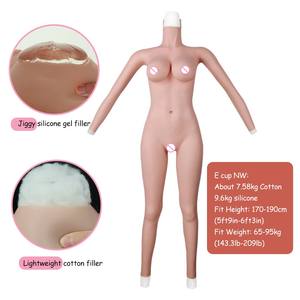 Combinaison en silicone E Cup, <span class=keywords><strong>meme</strong></span>, une pièce, sans couture, pour travestis, drag queen, forme de poitrine, faux vagin sans fermeture éclair - Product Image 2