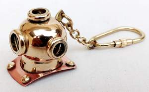 Calvin Artisanat Laiton Casque De Plongée Porte-clés Vintage Maritime Divers Casque Porte-clés Nouveauté Décoration De La Maison Cadeau - Product Image 4