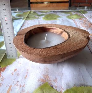 UNIQUE <b>COCONUT</b> <b>CANDLE</b>/ HALF - LEFT <b>COCONUT</b> <b>CANDLE</b> BASE FROM VIETNAM - Product Image 5