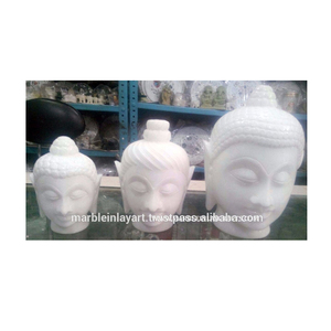 Estatua de mármol decorativa hecha a mano, cabeza de Buda - Product Image 1