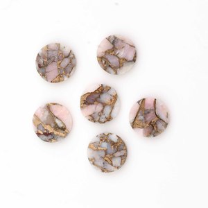Quartz rose naturel 12x12mm, cabochon lisse, poli, rond plat, calibré, pierre précieuse en vrac pour la fabrication de bijoux, pour bijoux fins - Product Image 1