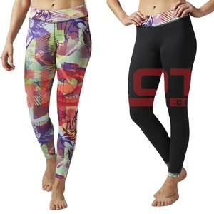 95% polyester 5% spandex pantalon de yoga logo personnalisé - Product Image 1
