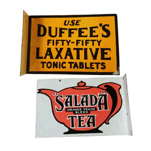 Wholesale Custom Antique Porcelain <b>Metal</b> Hanging Advertising Flange Sign <b>Tin</b> Steel Iron Model Plated Technique Craft Painting - Product Image 2