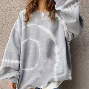 Ensemble sweat-shirt et pantalon de survêtement pour femme, saison hivernale, OEM, 100% coton, grande taille, nouveau design, uni, gaufré, tie-dye, teint uni - Product Image 3