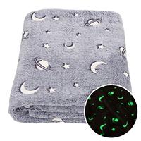 Fabrication de couverture lumineuse en peluche flanelle rose lueur dans le noir couverture pour enfants adultes