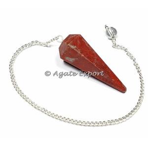 Grado Superior mayorista de jaspe rojo 6 facetado péndulos - Product Image 2