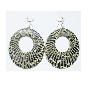 2025 joyería occidental de la ciudad de Nueva York chapado en oro turquesa oro pendiente aro pequeño metal hueco redondo verde cobre turquesa mujeres - Product Image 4