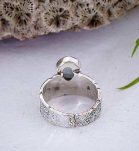 Diseño único con combinación de piedras preciosas de Aguamarina y Peridoto, joyería de plata 925 hecha a mano, anillos giratorios clásicos, mayorista - Product Image 2