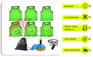 เสื้อกั๊กฝึกซ้อมฟุตบอลราคาดีที่สุด พิมพ์ชื่อได้ตามต้องการ พร้อมชุดเสื้อผ้ากีฬาแบบชุดเสื้อและกรวย - Product Image 2