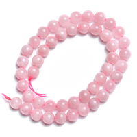 Perles de pierre de qualité supérieure en cristal de quartz rose naturel de Madagascar pour la fabrication de bijoux, brin de 8mm, 15 pouces