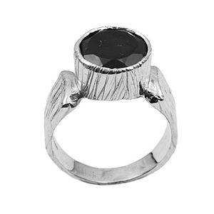 925 argent Sterling noir Onyx Texture bague bijoux fins fabricant direct prix de gros lunette réglage incrustation pour les fêtes - Product Image 1