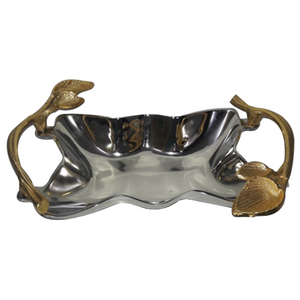 Plateau décoratif en aluminium fabriqué à la main, plateau de service en métal martelé à la main - Product Image 6