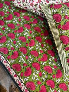 Cubrecamas de algodón con estampado a mano, cama de tamaño doble con 2 fundas de almohada, calidad de exportación, 100% - Product Image 4