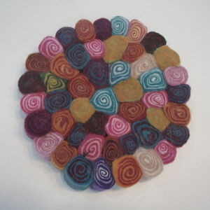 20 cm Multicolor Wool Felt Handmade Roll <b>Trivet</b> Multifunction <b>Kitchen</b> Decor and Hotpad for Home Decor - Product Image 1
