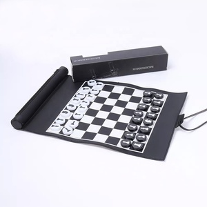 Online Outdoor Travel Bound Pu Leather <strong>Table</strong> Roll up Chess Board Chess <strong>Game</strong> <strong>Set</strong> - Product Image 3