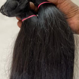 Extensión de cabello humano NATURAL de color marrón y negro, mechones de pelo doble weft de un solo estiramiento, cabello Virgen sin procesar, envío por DHL - Product Image 1