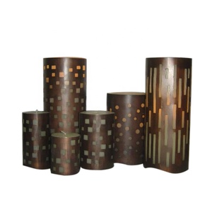 New Design <b>Candles</b> with Iron Wire Cage Designer Pillar <b>Candles</b> Stands Decorative Pillars <b>Candles</b> - Product Image 4