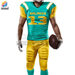 Uniforme de Fútbol Americano Formula1 Industries, Sublimado, Transpirable, Anti-UV, de Secado Rápido, con Nombre del Equipo Personalizado, Juego Completo - Product Image 2