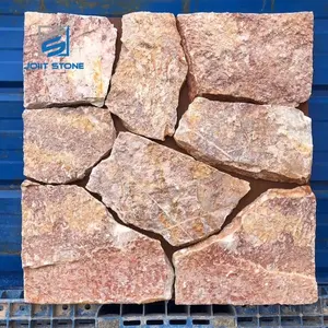 Factory Price Red Limestone Walling Stone For Residential Building