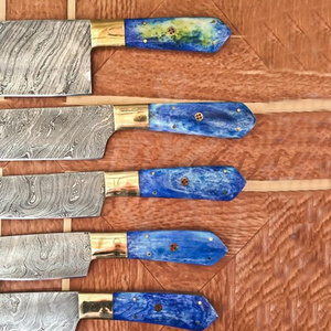 Ensemble de 6 couteaux de cuisine japonais en acier, damas VG10 chef désochage, couteaux utilitaires Santoku manche en bois - Product Image 4