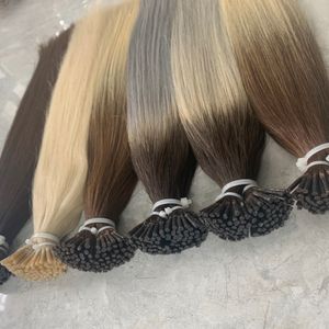 วิกผมเคราตินเรมี่บริสุทธิ์ของเวียดนามแหวนไมโคร itip ปลายแบนผสมลูกไม้ผมตรงสไตล์ประหลาดเครื่องทอสองชั้น - Product Image 2