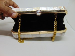 Metal purse wallet sling <b>bag</b> bridal <b>bags</b> Handmade shell clutch <b>bag</b> - Product Image 5