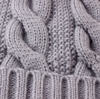 Bonnet en laine acrylique rose et gris pour femme, chaud et tendance, avec pompon, collection hiver 2022
