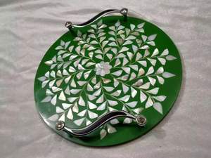 Prix direct usine 2026 Nouveau design Plateau de service Ramadan Eid en nacre incrustée, plateau rond en nacre pour la maison, l'hôtel, le mariage - Product Image 2