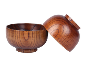 Handmade Natural Eco-Friendly Set of 3 Round Wooden Bowls for Serving Rice Soup Fruit Salad <b>Dips</b> Sauce Bowl - Product Image 3