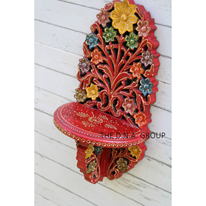 Support d'étagère en bois en gros créatif en bois sculpter support mural en détresse tenture murale rustique support en bois suspendu intérieur support mural - Product Image 6