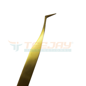 Juku-pince à épiler lisse pour Extension de cils, titane or 12cm L, Simple poignée, vaporeuse, applicateur de cils, en acier allemand - Product Image 6