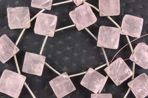 Pierre précieuse brute en Quartz Rose naturel de forme carrée, 21 pièces, qualité impressionnante, non traité, coupe à la main, fabrication de bijoux crus - Product Image 3