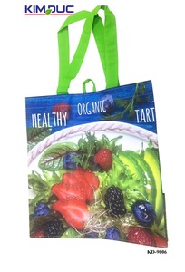 Sac à provisions non tissé de petite taille de la vie quotidienne réutilisable vietnamienne avec fermeture à glissière à poignée en PP motif de dessin animé - Product Image 3