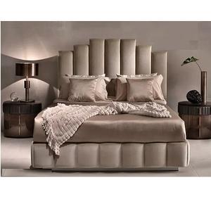 Juego de muebles de terciopelo estilo italiano para dormitorio, cama de tamaño Queen, lo último en mobiliario elegante - Product Image 1