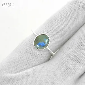 Trending Design 925 Sterling Silver Gemstone Ring With Natural Labradorite In Wire Setting Top Selling Fashion Jewelry Suppliers