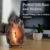 Lampe en sel de roche naturel de l'Himalaya gris sculpté à la main de forme personnalisée de haute qualité avec un motif d'amour pour la décoration de la pièce
