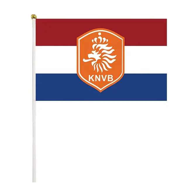 Supporto adesivo per bandiera della squadra di calcio olandese per la bandiera della mano della squadra di calcio olandese a doppia faccia del finestrino dell'auto di porto rico