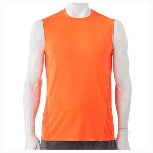 Men's Polyester Fitted Athletic Sleeveless T-Shirt Training Basic Tank Top Breathable Wicking Running Vest - Product Image 6