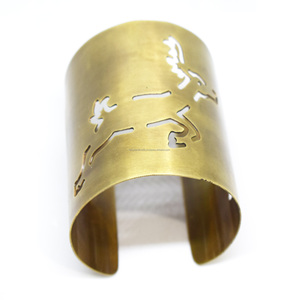 2025 Christmas African Gold Square Hammered Brass Gold Ancient Jewelry Armband Bracelets <b>Light</b> Weight Lock Bracelet - Product Image 4