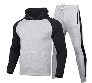 Conjunto de chándal para hombre, Sudadera con capucha de lana, parte superior e inferior, para correr, gimnasio, contraste, nuevo chándal - Product Image 6